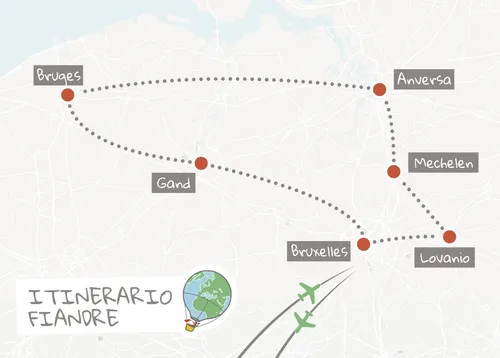 mappa itinerario Fiandre
